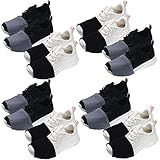 Haysandy 8 Pairs Dance Shoe Covers Over Shoes socks for Dancer Women(M,Classic Style,Black, Dark Gray)