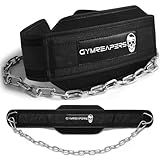 Gymreapers Dip Belt With Chain For Weightlifting, Pull Ups, Dips - Heavy Duty Steel Chain For Added Weight Training (Black)
