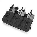 ProCase 6 Pouch Magazine Holder for Gun, Open-Top Triple Tactical Stacker Mag Pouch -Black