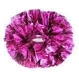 Hooshing 2PCS Hot Pink Pom Poms Cheerleading with Baton Handle for Team Spirit Sports Dance Cheering