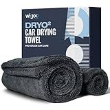 Wigoo Microfiber Car Drying Towels 36" x 24" [1300GSM Ultra-Absorbent, No Streaks & Scratches] Dual-Sided Edgeless Cleaning Towel with Twisted Loop, for Auto Detailing, Cars, SUV, Truck (2-Size Set)