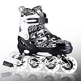 Kuxuan Skates Adjustable Inline Skates for Kids and Youth with Full Light Up Wheels Outdoor Fun Illuminating Skates for Girls and Boys