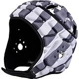 COOLOMG Soft Shell Flag Football Helmet 7v7 Rugby Helmet Scrum Cap Soccer Padded Headgear Adjustable Head Protector for Youth Kids Adults (Gray, Large)