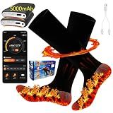 Heated Socks for Men & Women with App Control 5000mAh x2 Rechargeable Electric Heated Socks Up to 9 Hours Washable Warm Socks for Outdoors Work Skiing Hunting Riding Cycling Hiking Camping Xmas Gifts