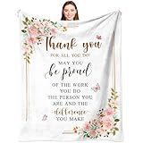 Zvzmzy Thank You Gifts for Women, Employee Gifts Blanket 60"x 50", Employee Appreciation Gifts from Boss, Appreciation Gifts for Women, Team Building Gifts/Corporate Gifts for Employees