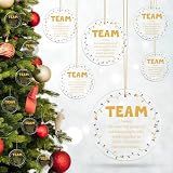 SiliFine 18 Pcs Team Christmas Ornaments Acrylic Employee Appreciation Gifts Coworker Christmas Ornament with Gift Bags Team Building Gifts Thank You Gift for Staff Teacher Nurse Xmas Tree Decors
