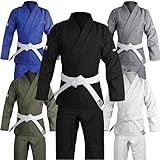 Hawk Sports Brazilian Jiu Jitsu Gi for Men and Women, Ultra-Light Extra Tough Premium Fabric BJJ Gi for Martial Arts Training & Competition, Comfy Perfect Fit BJJ Gear - Size A4, Black