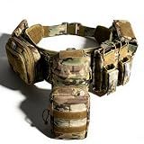 YAKEDA Tactical Battle Belt-Airsoft Belt Duty Belts Law Enforcement Utility Belt Police Belt Set 5 PCS (CP)
