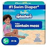 Pampers Swim Diapers - Splashers - Size 5+, 17 Count, Gap-Free Disposable Baby Swimming Pants