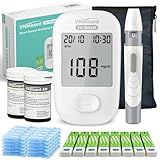 VivaGuard Talking Blood Glucose Monitor Kit, 100 Glucometer Strips & 100 Lancets, 1 Blood Sugar Monitor, 1 Lancing Device, Diabetes Testing Kit for Seniors and Home Use with Travel Case, No Coding