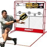 6x6FT Pickleball Rebounder Practice Net with Mini Court Design - Portable Solo Training System for Forehands, Dinks & Volleys, Indoor Outdoor Backyard Driveway Use with Carry Bag