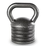 Apex Adjustable Heavy-Duty Kettlebell Weight for Strength Training and Weightlifting, Ideal Home Gym Equipment, Cast Iron, Grey APKB-5009
