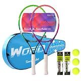 19" 23" 25" Kids Tennis Racket Junior/Youth Tennis Racquet with Tennis Ball Carry Bag Overgrips Vibrations Dampers…
