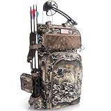 FunVZU Hunting Backpacks for Men,Saddle Hunting Bag with Bow Holder, Lage Compound Bow Hunting Backpack & Duffle Bags, Deer Hunting Backpack with Rifle Holder (Forest Rock Camo)