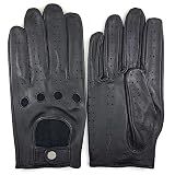 ZLUXURQ Mens Touchscreen Professional Leather Driving Gloves Unlined -Soft and Thin Italian Lambskin Black