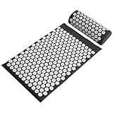 Fitvids Acupressure Mat and Pillow Set for Back/Neck Pain, Acupuncture Products to Relieve Muscle Fatigue, Improve Insomnia for Sedentary People, Acupuncture Eases Stress, Massage Mat, Black