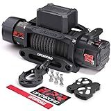 OPENROAD 13500 lb Recovery Winch with Synthetic Rope and 2 Wireless Remotes - IP68 Waterproof 12V Electric Winch for Jeep, SUV, Truck & Trailer - Panther Series 3S