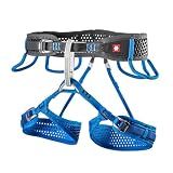 Ocun Webee Rock Climbing Harness, Safety Harness for Indoor & Alpine Climbs, Black/Blue, Medium
