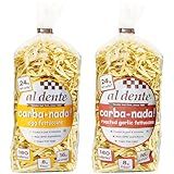Al Dente Carba-Nada Variety Pack – Lower Carb, High Protein Pasta. Includes Egg Fettuccine & Roasted Garlic Fettuccine. Keto-Friendly, Artisanal, Non-GMO, Cage-Free Eggs, 10oz Bags (Pack of 2).