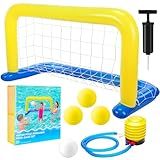 Relaxgiant 7 Pcs Floating Ball Game Set Floating Goal Inflatable Water Ball Summer Pool Game for Teens Family Pool Funny Professional Training