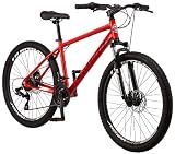 Schwinn High Timber ALX Mountain Bike for Adult Men Women, 26-Inch Wheels, 21-Speeds, Front Suspension, Aluminum Frame, Mechanical Disc Brakes, Red
