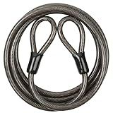 YuxLnJxem 10MM Bike Cable Lock, Thick Heavy-Duty Braided Steel Security Cable with Dual Loops, Cut-Resistant Vinyl-Coated Wire for Bicycle, Scooter, Skateboard, Gate & Outdoor Equipment (7FT)