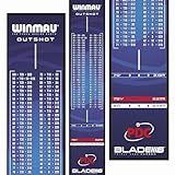 WINMAU Outshot Dart Mat with Throw Line for Soft Tip and Steel Tip, and Checkouts