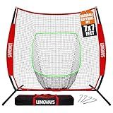 7'x7' Baseball Practice Net with Steel Frame for Batting, Hitting and Pitching, Portable Softball Net for Batting with Carrying Bag