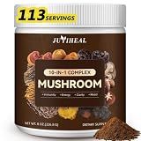 10-in-1 Mushroom Powder, 2000MG Mushroom Complex Powder - Lions Mane, Reishi, Shiitake, Chaga, Turkey Tail, Cordyceps, Maitake & More, Mushroom Blend Powder for Energy, Memory, Focus, 113 Servings