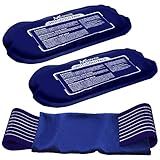 Reusable Hot and Cold Ice Packs for Injuries (3-Piece Set), Joint Pain, Muscle Soreness and Body Inflammation - Reusable Gel Wraps - Adjustable & Flexible for Knees, Back, Shoulders, Arms and Legs