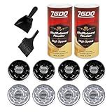ZGDQ 2 Pack Shuffleboard Wax Powder Set with Shuffleboard Pucks, 2-1/8'' (53mm) Shuffleboard Table Pucks with Shuffleboard Wax High Speed and Mini Brush Set