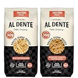 Al Dente Protein Pasta Egg & Roasted Garlic Fettuccine - 30g High Protein in 3.5oz Serving, Lower Carb. Cage-Free Eggs & Semolina. (Previously Carba-Nada, Packaging May Vary) - 10oz Bags (Pack of 2)
