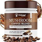 Mushroom Coffee, 90 Servings Organic Mushrooms Instant Coffea, Great Tasting Colombian Keto Coffee, 7 Superfood Mishrooms Lions Mane, Chaga, Reishi, Cordyceps, Maitake, Shiitake, and Turkey Tail