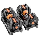 Moveta Adjustable Dumbbells Set of 2，Free Weights Dumbbells Set