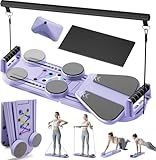 HosculAB Pilates Board - Pilates Reformer Set, 6 in 1 Pilates Boards for Home Workout, Portable and Foldable Pilates Reformers Machine, Multifunctional Pilates Board for Women (Purple)