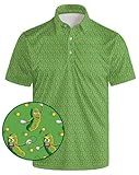 AYUNIX Golf Shirts for Men Funny Pickleball Shirts Pickles Polo Shirts Short Sleeve Performance Golf Polos
