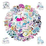 100 PCS Roller Skate Stickers Roller Skating Ice Skating Stickers for Laptop Water Bottle Computer Refrigerator Luggage Phone Case Bicycle Teens (Roller Skate)