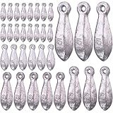 Glimin Fishing Weights Sinker Kit 22 Pieces Rig Fishing Weight Sinker Weights Bank Sinkers Saltwater Sinkers Bass Casting in 1, 2, 3, 4, 5oz 5 Sizes