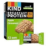 KIND Breakfast Protein, Healthy Snack Bar, Apple Cinnamon, Gluten Free Breakfast Bars, 8g Protein, 1.76OZ Packs, 12 Count