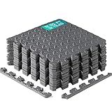 Yes4All EVA Interlocking Mats, Puzzle Floor Tiles, Foam Floor Padding with Border for Furniture, Home Space, Living Room, Garage 11,15,32,99 SQFT