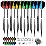WayArrival Soft Tip Darts Set (12 Pack) - 18g Darts with Aluminum Shafts for Electronic Dartboards | Ideal for Family Fun, Beginners & League Play | Includes 100 Tips & 24 Flights