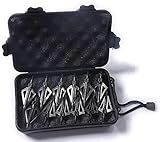 PG1ARCHERY 12 Pack 3 Fixed Blade Archery Hunting Broadheads 100 Grain with Case Arrow Head Screw-in Tips for Compound Bow & Crossbow (Black)