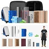 JOYTUTUS Ski Snowboard Wax Kit, Complete and Portable Snowboard Ski Tuning Kit with Dual Voltages Wax Iron, Snowflake Wax, Edge Tuner, 3 Brush Kit, 2 Wax Scraper, 4 Ptex