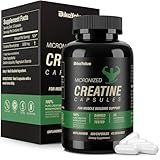 BIKAYALUE Micronized Monohydrate Creatine, 5000mg Per Serving Creatine Capsules Supplement(40 Servings), for Muscle Growth, Increased Strength, Energy Recovery, Gluten Free for Women and Men