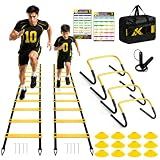 BORNEW 2 Pack Agility Ladder, Soccer Speed Training Equipment Set