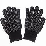 HEYSAM Heat Resistant Silicone Gloves for Hair Styling Tools, Suitable for Flat Iron Hair Straighteners, Professional Curling Irons Heat Protection 2 Pcs Gloves for Sublimation, Black