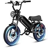 YOLOWAY Electric Bike for Adults, 1500W 28MPH Max 55 Miles Electric Motorcycle with 48V Removable Battery, 16'' Fat Tire Full Suspension, All-Terrain for Mountains, Snow, Sand, Road