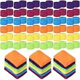 Lounsweer 72 Pcs Wrist Sweatband Bulk Kid Sport Fan Shop, Colorful | for Kids Adult Teams, Sweat Bands Sports, Wristband Athletic, Neon Sweatbands for Basketball Tennis, Running Gym Party Gifts
