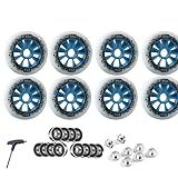 GXBHSP 8 Pack Inline Skate Wheels 90mm 100mm 110mm Inline Wheels Replacement with ABEC-9 Bearings 85A Hardness Increased Speed and High-Grip Performance (Blue,90mm)
