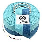 Tumaz Yoga Strap/Stretch Bands [15+ Colors, 6/8/10 Feet Options] with Extra Safe Adjustable D-Ring Buckle, Durable and Comfy Delicate Texture - Best for Daily Stretching, Physical Therapy, Fitness